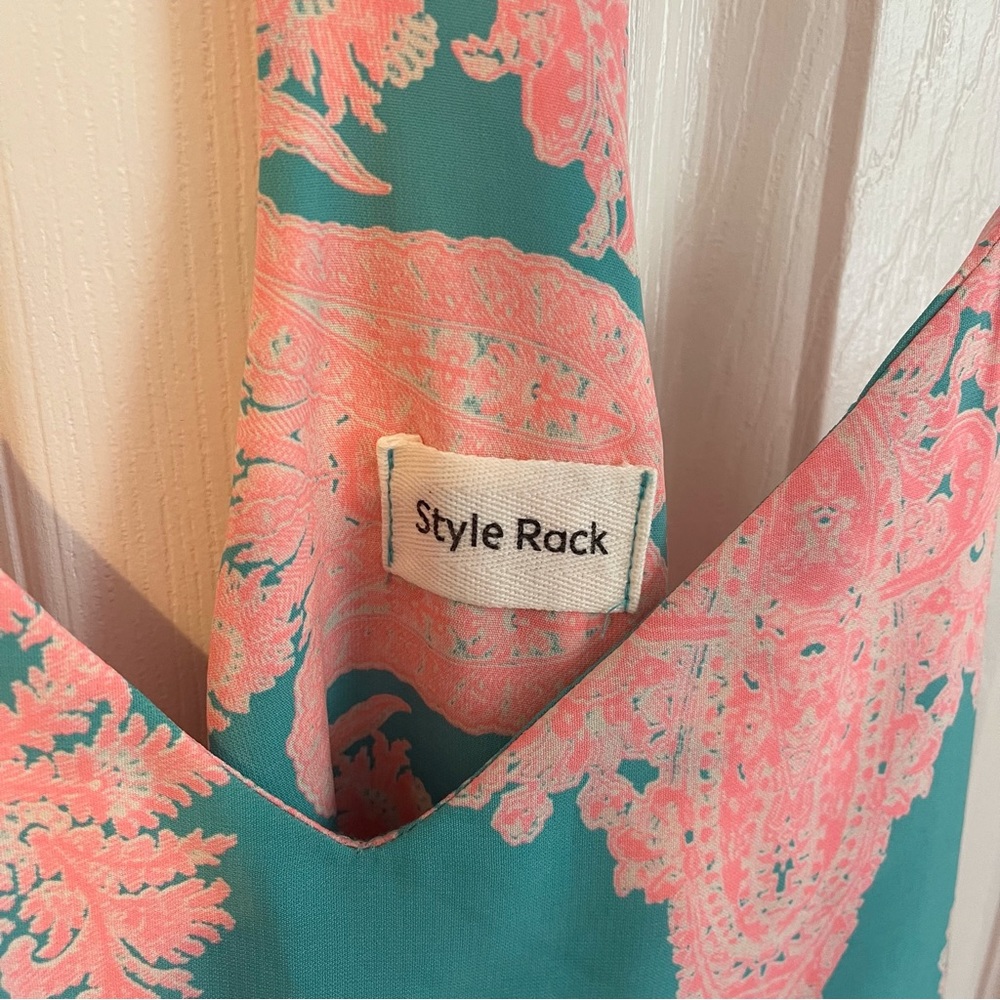 Style Rack Racerback Spaghetti Strap Pattern Slip Dress - Picture 4 of 5